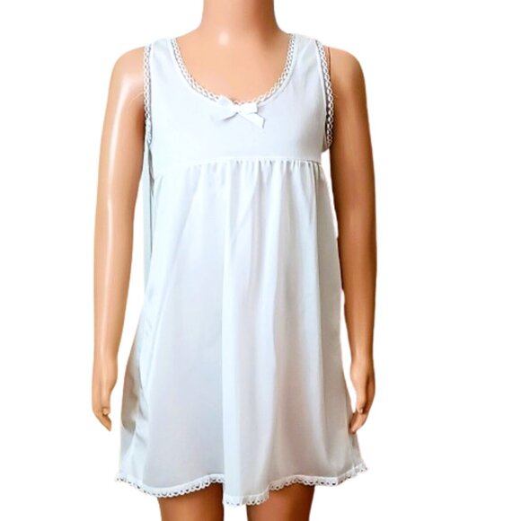 Vintage Girl's White Full Slip 6 Allison Ann Lace Trim - Picture 1 of 6